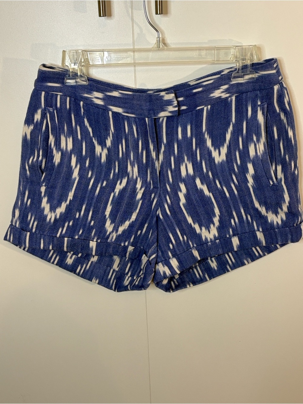 J. Crew Blue and White Ikat Print Shorts